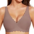 thumbnail image 2 of Floral Wireless Bra for Women Deep V Comfort Wirefree T-Shirt Bra Full Coverage Support Seamless Wavy Womens Jelly Bras Everyday Bralettes, 2 of 5