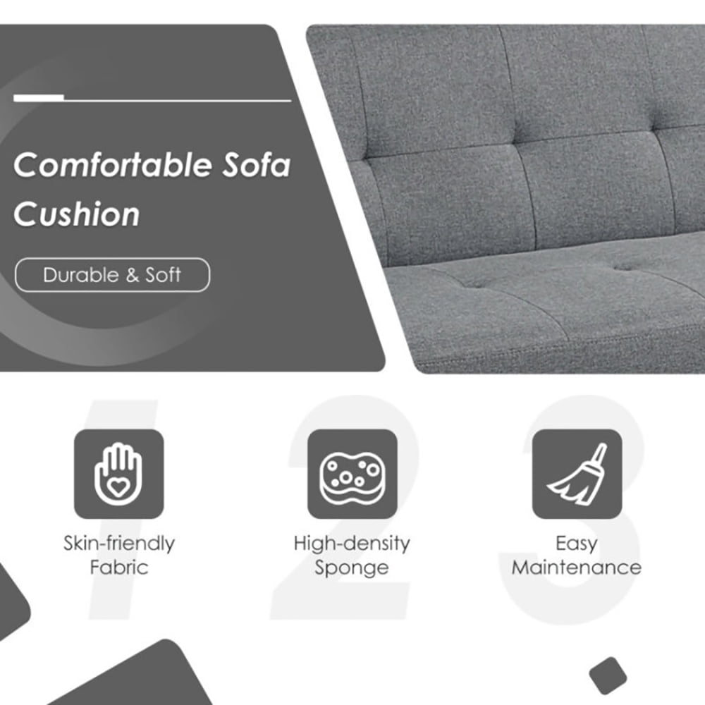 Finihen Convertible Futon Sofa Bed, Modern Convertible Sleeper Couch, 3 Seat Convertible Linen Fabric Futon Sofa with USB and Power Strip, for Living Room, Gray Finihen Convertible Futon Sofa Bed, Modern Convertible Sleeper Couch, 3 Seat Convertible Linen Fabric Futon Sofa with USB and Power Strip, for Living Room, Gray