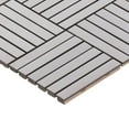 thumbnail image 5 of Sample - Brushed Nickel Stainless Steel Metallic Parquet Mosaic Tile Kitchen Backsplash, 5 of 6