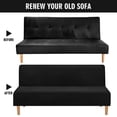 thumbnail image 2 of SHANNA Stretch Velvet Sofa Slipcover Thick Armless Sofa Bed Cover Futon Slipcover Protector, Black, 2 of 8