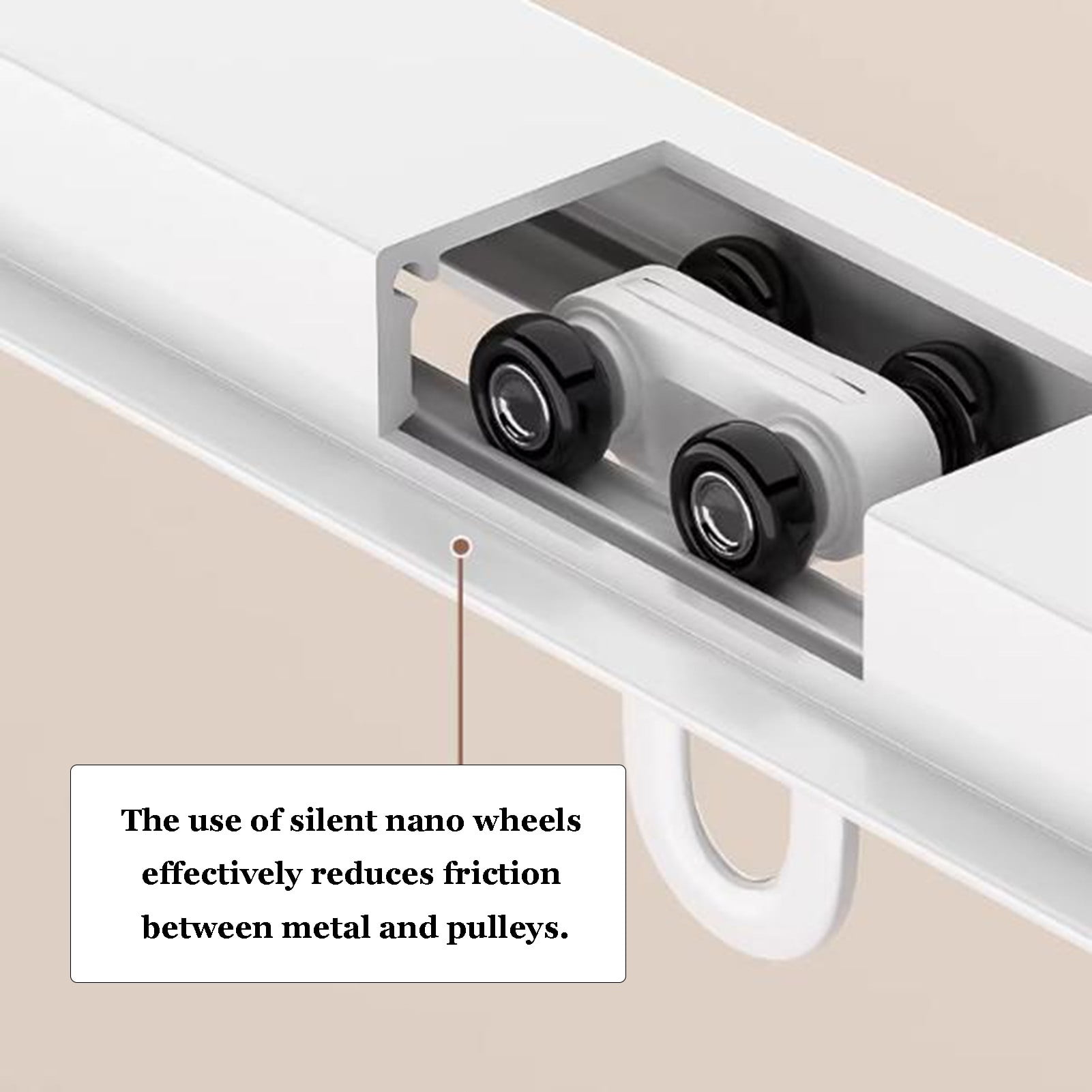 Ceiling rail curtains, recessed invisible curtain rail, with silent rollers, metal rail system for bedroom, privacy screen, dressing room, room divider