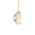 thumbnail image 3 of Clara Pucci 14K Rose Solid Hypoallergenic Gold 1.16Ct Natural Morganite Round Brilliant Cut Halo Designer Necklace Pendant For February, 3 of 7