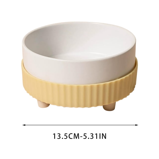 HCBY Elevated Ceramic Pet Bowl with Heated Function, Warm Food & Water Dish for Cats Dogs in Cold Weather, Ergonomic Design to Reduce Neck & Spine Strain, Easy Clean Feeding Bowl for Winter