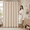 Beige, variant on MORAVE 84 Inch Beige Scalloped Shower Curtain, Linen Textured Waterproof Cloth with Black Border and 12 Metal Hooks