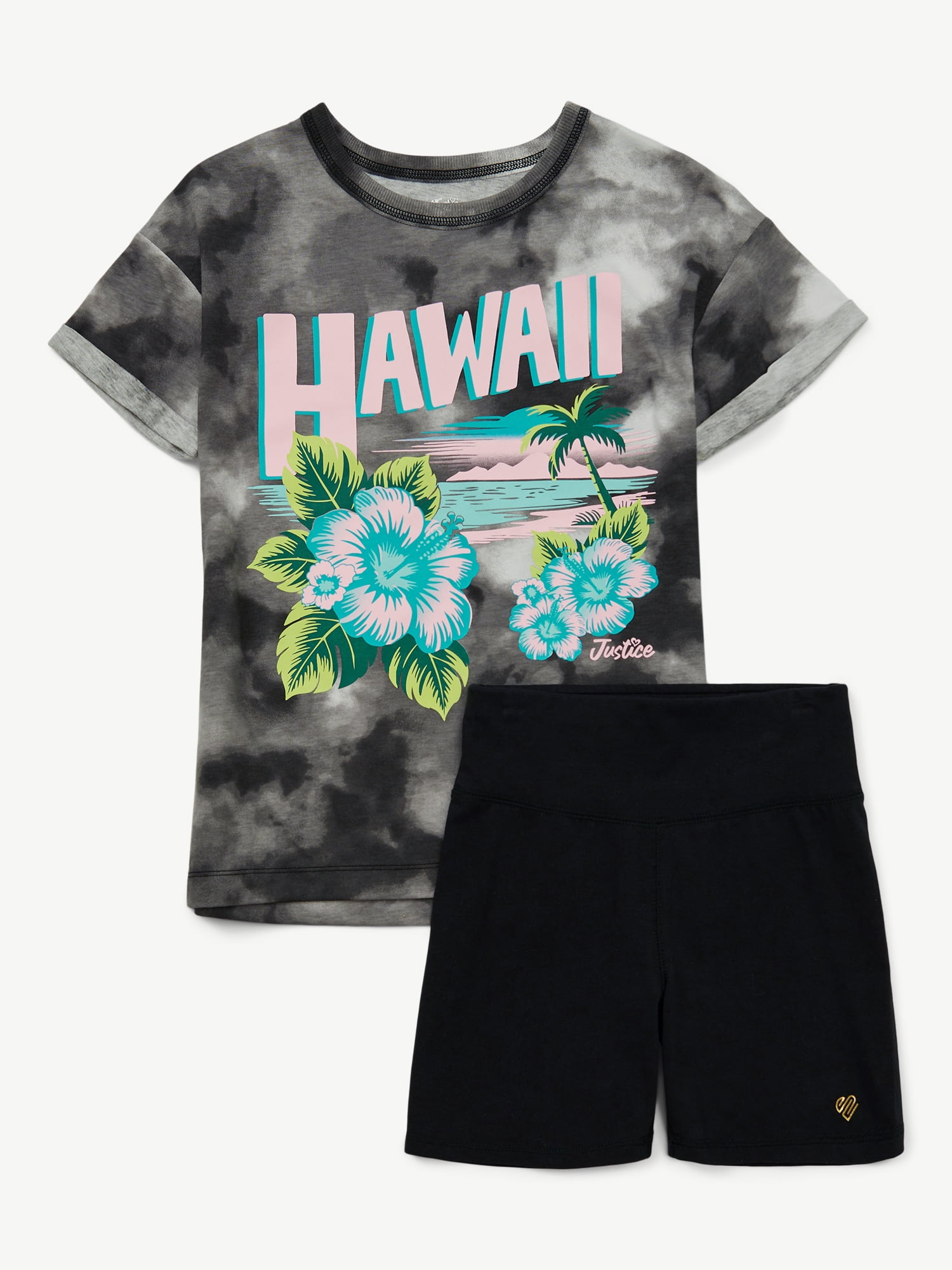 Justice Girls Tee & Bike Short Set, Sizes XS - XLP - Walmart.com