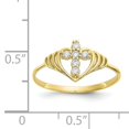 thumbnail image 3 of Primal Gold 10 Karat Yellow Gold Cubic Zirconia Cross Ring, 3 of 7