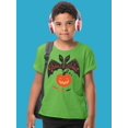 thumbnail image 2 of Bat With Pumpkin T-Shirt Juniors -Image by Shutterstock,  Small, 2 of 4