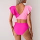 thumbnail image 3 of WILLBEST Traje de Baño para Dama, Bikini Sexy de Cintura Alta con Abertura y Mangas En V Profundo para Mujer, Traje de Baño de Dos Piezas, 3 of 4