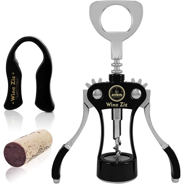 Wine Ziz Large Wing Corkscrew Bottle Opener with Foil Cutter Sturdy