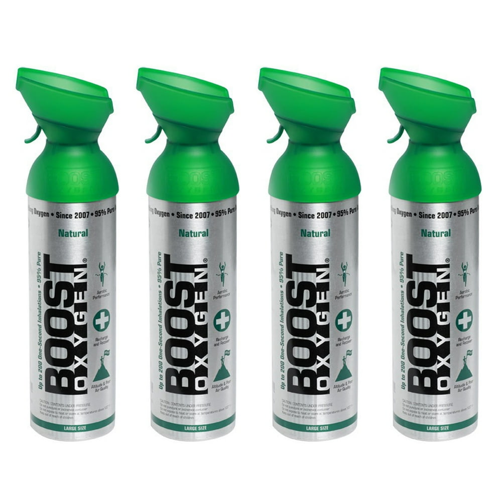 Boost Oxygen Natural Portable 10 Liter Pure Canned Oxygen Canister (4