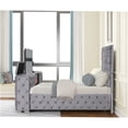 thumbnail image 5 of JERFIT 63" Gray Velvet Queen Bed with TV Storage Footboard Fireplace, Modern Upholstered Platform Bed Frame with Hidden Compartment, No Box Spring Needed, 5 of 8