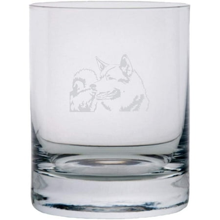 

Norwegian Elkhound Dog Themed Etched All Purpose 10.25oz Rocks Glass