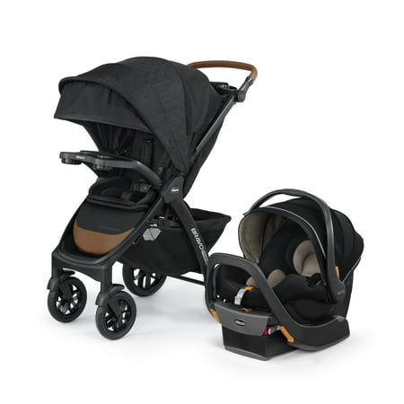 Chicco Bravo Primo Trio Travel System Stroller with KeyFit 35 Zip Infant Car Seat - Springhill (Black)