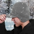 thumbnail image 4 of ievspot Winter Ear Protection Hat with Ear Flaps Knitted Long Brim Keep Warm Thick Elastic for Father Grandfather Outdoor, 4 of 8
