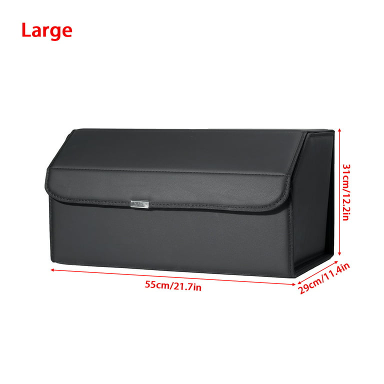 Stoneway Collapsible Car Trunk Leather Storage Organizer with Lid, Large  Multipurpose Car Storage Box Bin SUV, Van, Cargo Carrier Caddy for Shopping