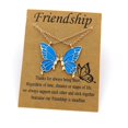 thumbnail image 2 of CILENON New Butterfly Oil Necklace Female Simple Fashion Friendship Gold Silver Necklace Two Piece Jewelry Accessories Gift (Blue,One Size), 2 of 5