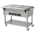 thumbnail image 6 of VEVOR 3-Pan Commercial Food Warmer, 3 x 20.6QT Electric Steam Table, 1500W Professional Buffet Catering Food Warmer with 4 Wheels (2 Lockable), Food Grade Stainless Steel Server, 6 of 9