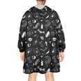 thumbnail image 2 of Wearable Oversized Blanket,Black Gothic Skull Spider Pattern Wearable Blanket Hoodie for Adults,Cozy Hooded Blankets with Super Pockets,Super Warm Fuzzy Pullover for Women & Men, 2 of 6