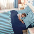 thumbnail image 5 of Erosebridal Minimalist Lines 7 Pieces Full Size Bedding Sets,Abstract Linear Art Full Size Bed in a Bag,Navy Blue Reversible, 5 of 7