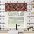 thumbnail image 4 of Red Vintage Valances for Windows Floral Pattern Ethnic Style Rod Pocket Curtain Valance Window Treatment Short Curtains for Kitchen Living Room, 42"x12", 4 of 5