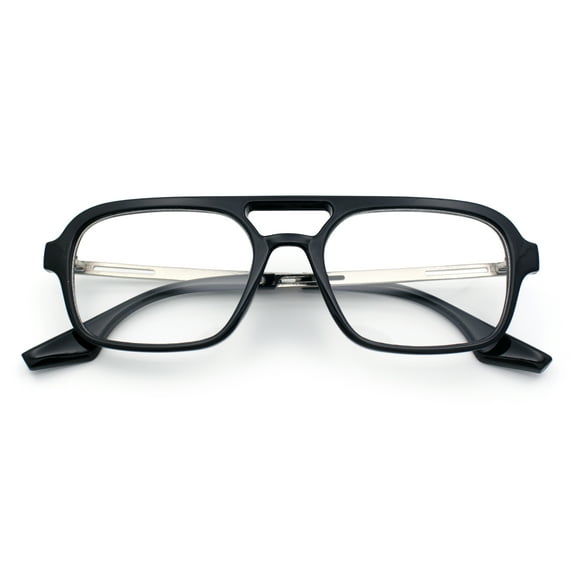 Hipster Hustler Pop Color Plastic Flat Top Racer Fashion Sunglasses Black - Clear