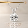 thumbnail image 4 of 14K Solid White Gold Lab Grown Moissanite Round Cut Solitaire Pendant | Double Loop Bail | 8.0mm 2.0 CTW | 16-18" Adjustable Box Link Necklace | Luxury Gift, Birthday, Anniversary, Mothers Day, 4 of 7