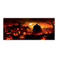 thumbnail image 1 of Halloween Theme Fabric Logo Poster Banner Polyester Lightweight Foldable Washable No Fading Pumpkin Bat Moon Design for Halloween Party Background Indoor Outdoor Decor, 1 of 3