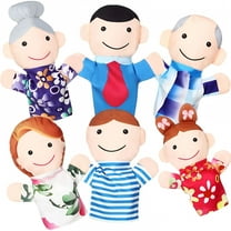 BESTSKY Family Hand Puppets Set 6-Piece Soft Plush Puppets for Kids, Storytelling, Imaginative Play, and Educational Fun
