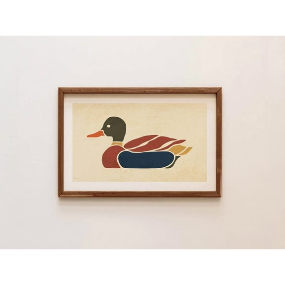Miluva Retro Duck Print Outdoors Art Mallard Poster Hunting Giwall Art Wildlife Wall Decor Outdoorsy Nature ,Decor For Living Room Bedroom, 8x12 UNFRAMED