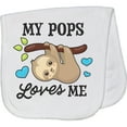thumbnail image 2 of Inktastic My Pops Loves Me with Sloth and Hearts Baby Burp Cloth, 2 of 3