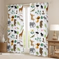 thumbnail image 2 of Manfei Zoo Giraffe Lions Curtains Pack of 2 (42x84 Each),Wild Animal Zebra Curtains Blackout,Green Monstera Leaf Bedroom Curtains For Boys Kids,Luxury Bedroom Decor, 2 of 6