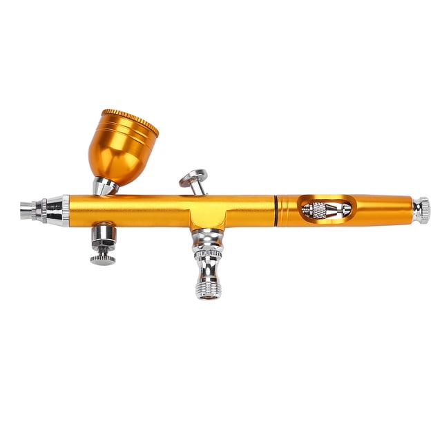 Pistola pulverizadora para tatuajes, pistola pulverizadora para decoración de uñas con alimentación por gravedad de 0,2 mm dorada, tecnología de vanguardia