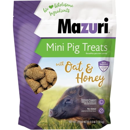 Mazuri Mini Pig Treats, Treats for Mini Pigs with Oat & Honey, 3.5 lbs