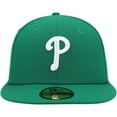 thumbnail image 2 of Men's New Era Kelly Green Philadelphia Phillies White Logo 59FIFTY Fitted Hat, 2 of 5