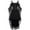 H-Black117, variant on FEIFLY Dresses For Women Plus Size Fashion Gothic Style Vintage Midi Dress Croset Long Flare Sleeve Irregular Length Dress Short Sleeve Chiffon Dress Party Dress Solid Color Festival Clothing