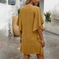 thumbnail image 5 of Swimsuit Coverup for Women V Neck Ruffled Beach Cover Ups Loose Fit Swimwear Swim Cover Up Beachwear, 5 of 6