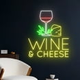 thumbnail image 2 of Handmadetneonsign Wine & Cheese Led Sign, Wine Cheese Neon Light, Cheese Wine Neon Sign, Drinking, 2 of 5