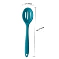 thumbnail image 4 of Cuchara ranurada de silicona para servir, resistente al calor hasta 480 °F, utensilio de cocina higiénico de diseño de una pieza para drenar y servir (azul verde azulado), 4 of 8