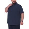 thumbnail image 4 of INSPIRE CHIC Men's Big & Tall with Chest Pocket Button Down Short Sleeve Business Shirts 2XL Dark Blue, 4 of 5