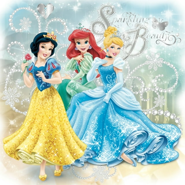 Sparkling Disney Princess Edible Frosting Image 1/4 Quarter Sheet Cake ...