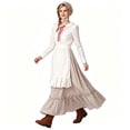 thumbnail image 4 of Women Prairie Farm Costume, Vintage Colonial Dress with Bonnet Headscarf and Apron, Halloween Cosplay Outfit, 4 of 6