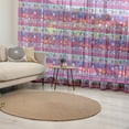 thumbnail image 1 of Owl Tulle Curtains with Rod Pocket, Striped Cartoon Style Pattern with Owls Flowers Butterflies Hearts and Snowflakes, Sheer Drape for Wedding Party 2 Panels, 7 Sizes, Multicolor, by Ambesonne, 1 of 3