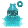 thumbnail image 4 of vastwit Girls Sequins Ballet Dance Letoards Jazz Latin Modern Ballroom Performance Costumes Light Blue 8, 4 of 7