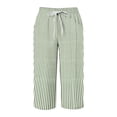 thumbnail image 4 of CAIVO Women Summer Capri Pants Fashion Striped Print Button Casual Versatile Drawstring Loose Ankle Length Pants Leisure Trousers, 4 of 6
