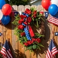 thumbnail image 5 of Miwamany 4th of July Wreath, Patriotic Wreaths for Front Door, Red White Blue Spring Summer Door Wreaths for Independence Day, Wreath for Front Door Wall Window Home Porch Decor, 5 of 7