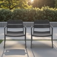thumbnail image 3 of Tcbosik Outdoor Chairs Set of 2, Armchair with Metal Frame, Bistro Chair for Patio, Garden, Backyard, Matte Black, 3 of 11