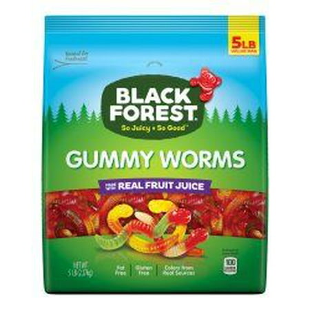 Black Forest, Fat Free, Gluten Free Assorted Gummy Worms, 5 Pound Buld (Best Organic Gummy Bears)