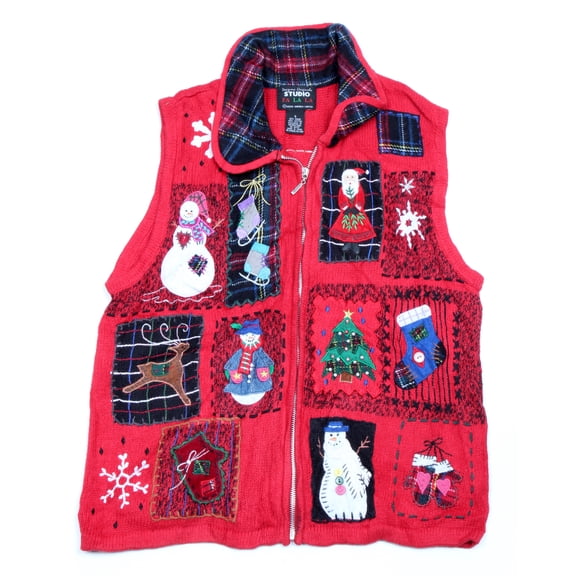 Vintage One of a kind Ugly Christmas Holiday Sweater Vest - Small