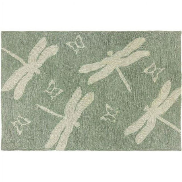 Homefires PPS-BES001J 26 x 60 in. Tapis Crocheté à la Main en Polypropylène Libellule