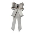 thumbnail image 1 of Broche de cinta con lazo preatado Salvador Corbatas de cinta gris, 1 of 10